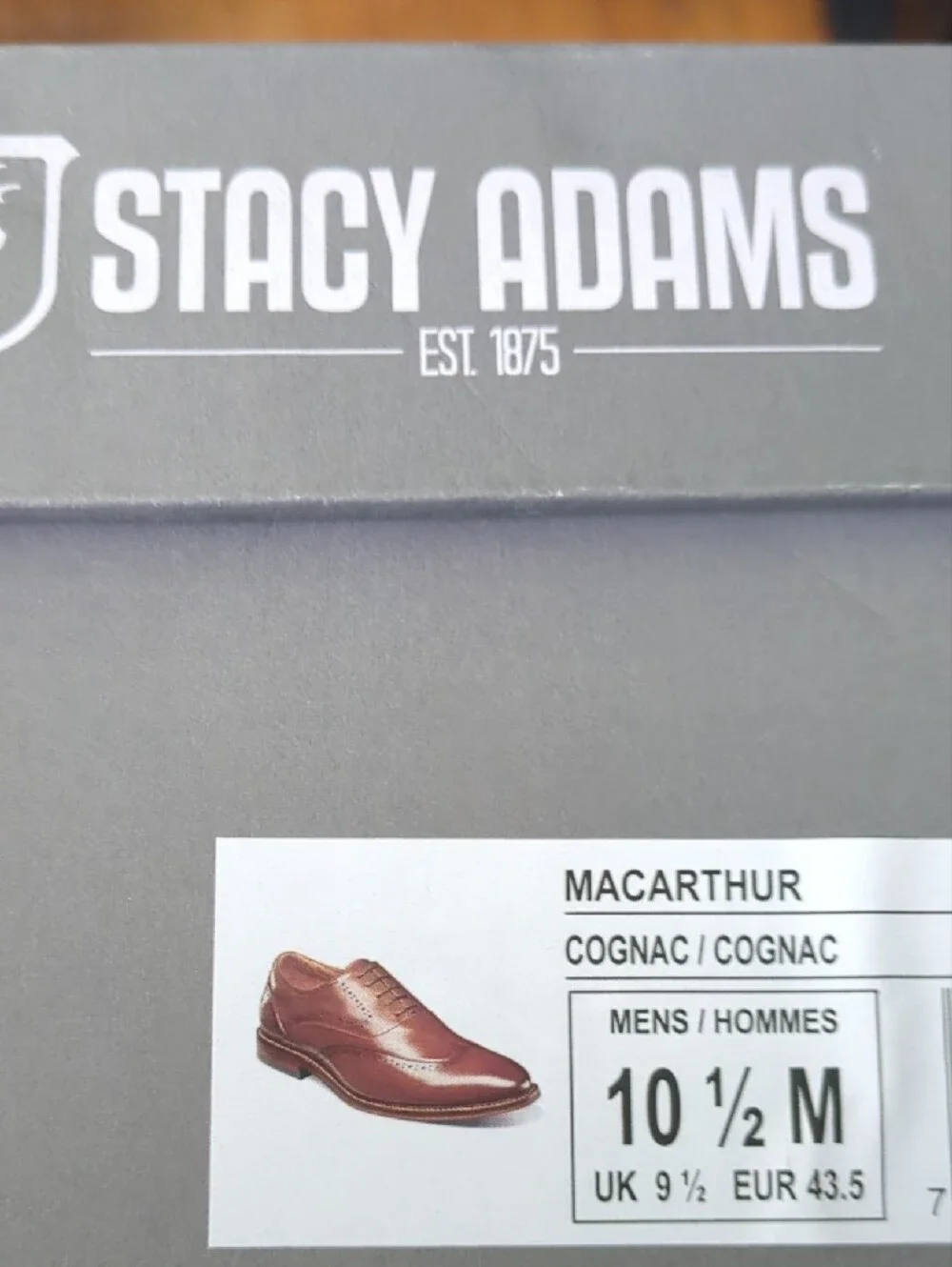 Stacy Adams Cognac Brown Leather Wingtip Oxfords